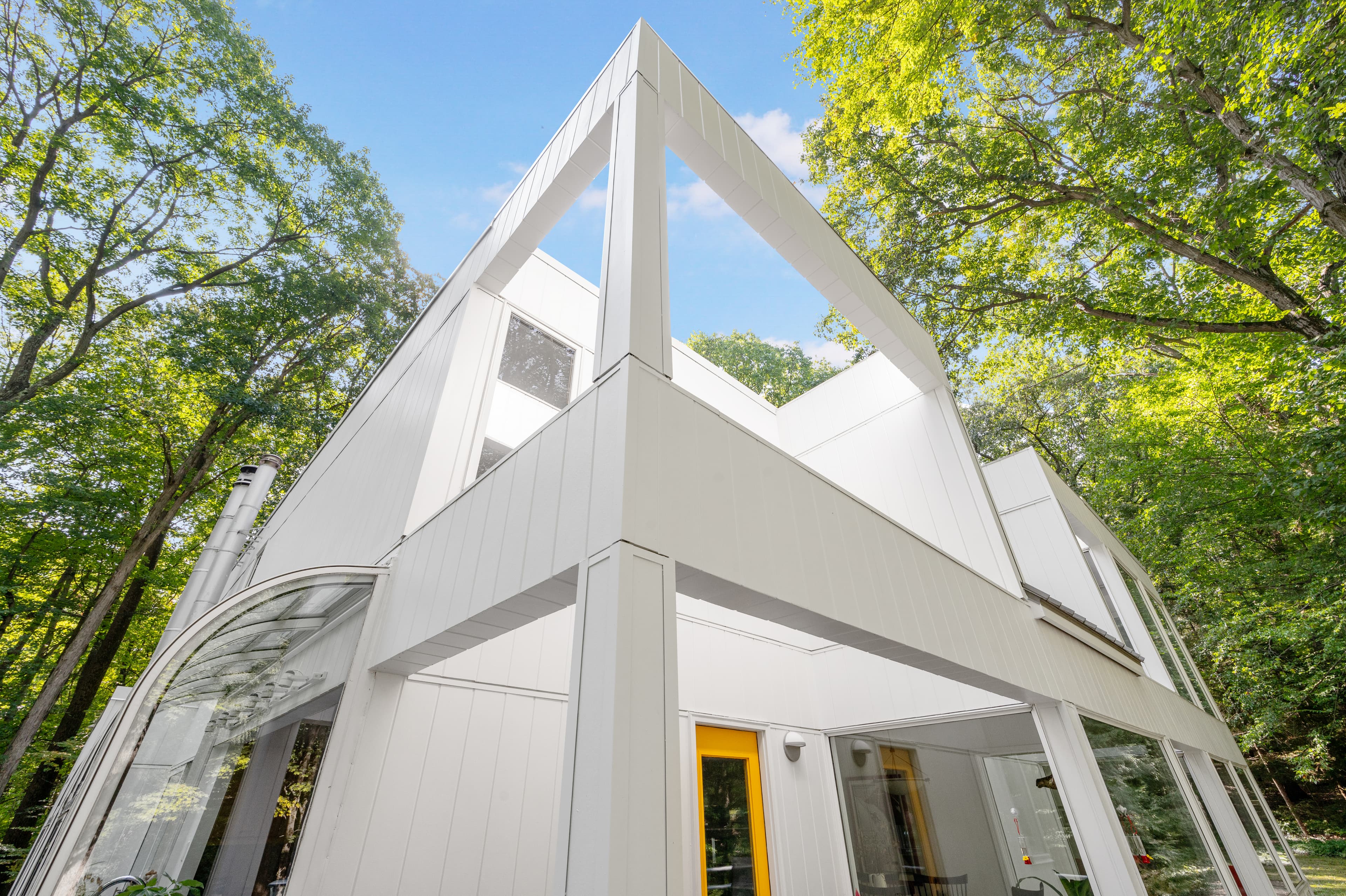 Contemporary - Ultra modern house with open concept details, clad in Hardie Artisan V-Groove and Hardie trim in Arctic White Ultra modern house with open concept details, clad in Hardie Artisan V-Groove and Hardie trim in Arctic White