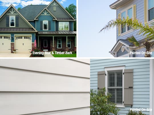 Blue houses with shutters